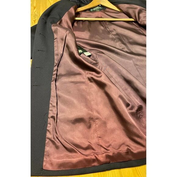 Lauren Ralph Lauren Wool Blazer Vintage black with Gold Buttons Women 14 - Picture 10 of 12